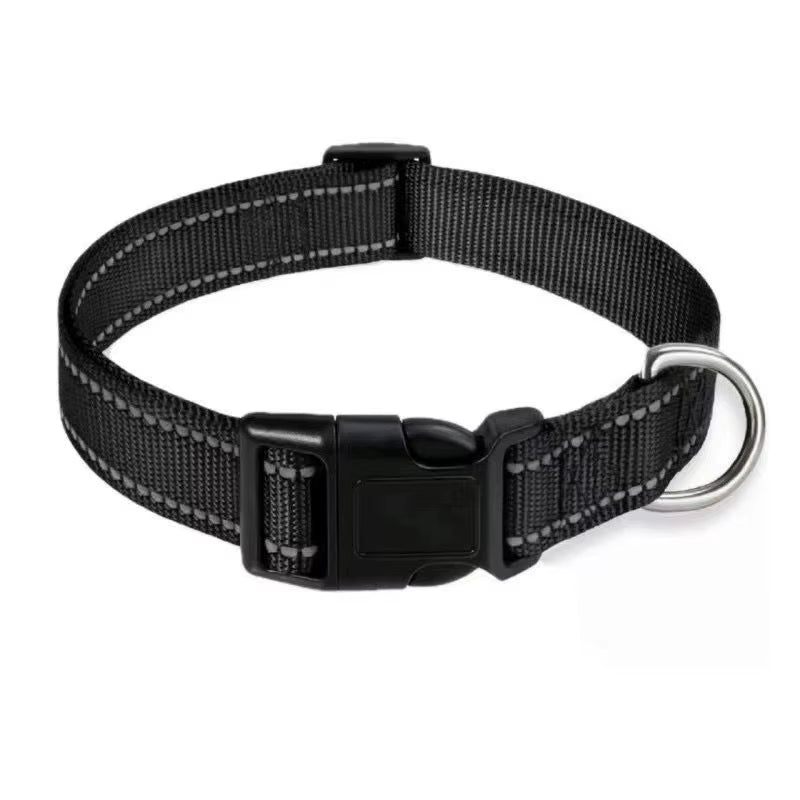Reflective Dog Collar Strap with Adjustable Safety Nylon Pet Collar Pet Traction Rope Suitable for Small and Medium-Sized Pets