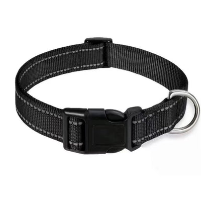 Reflective Dog Collar Strap with Adjustable Safety Nylon Pet Collar Pet Traction Rope Suitable for Small and Medium-Sized Pets